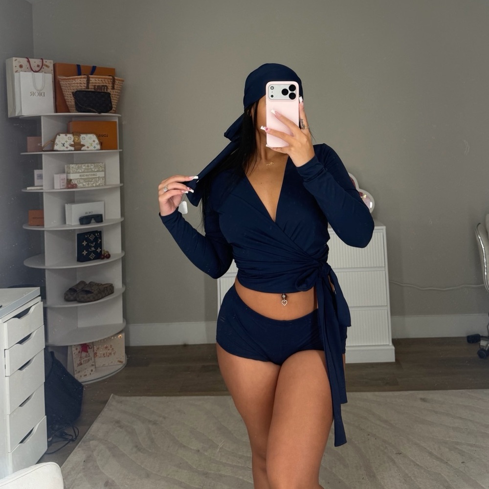 FashionNova Isabelle 3 Piece Micro Short Set